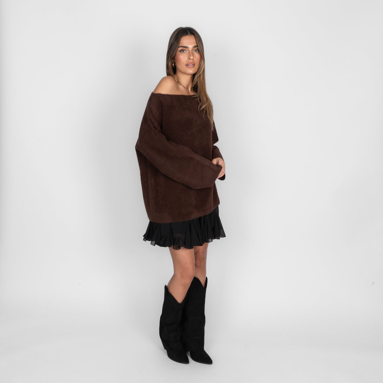 Pull ultra-doux à épaules dénudées pour tous les jours