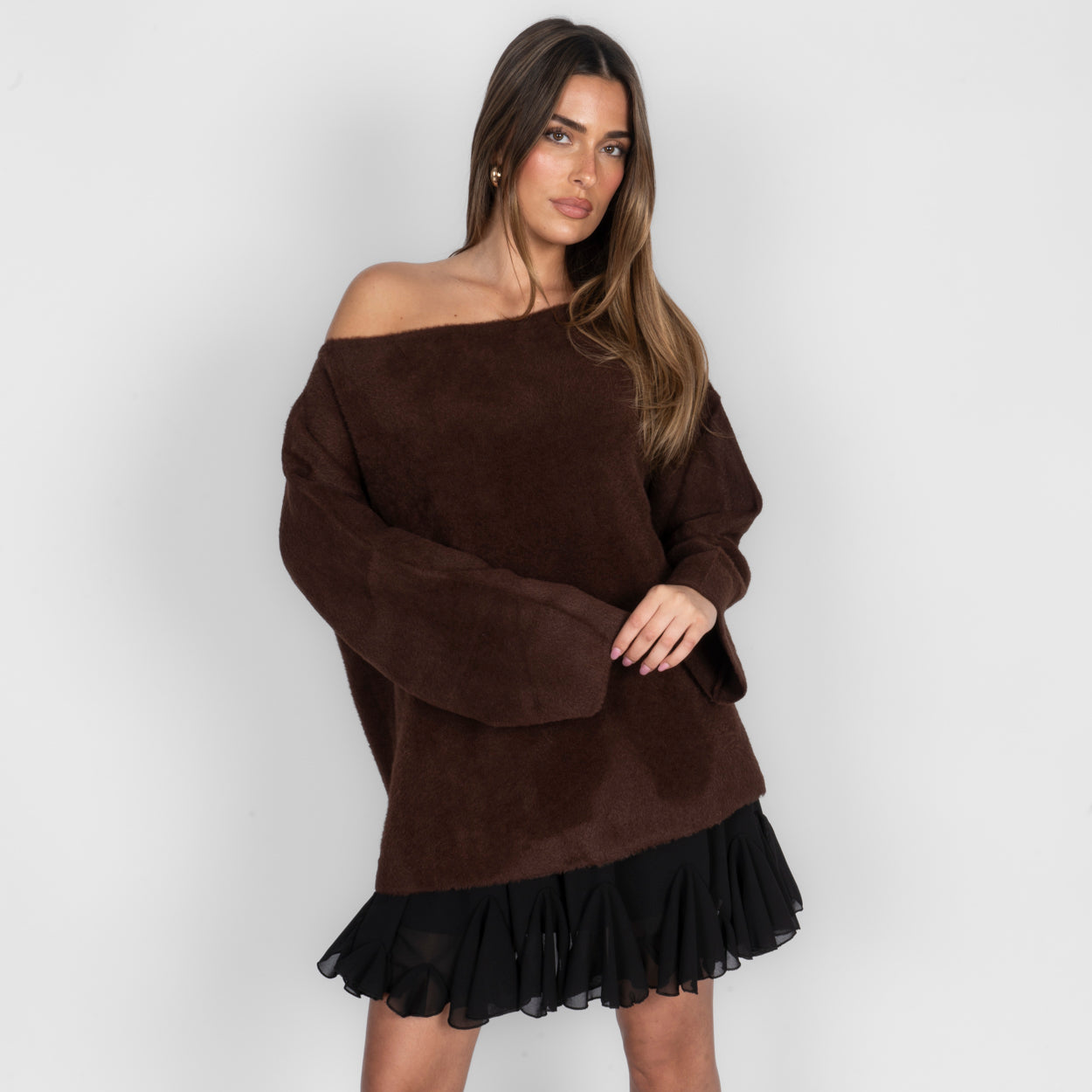 Pull ultra-doux à épaules dénudées pour tous les jours