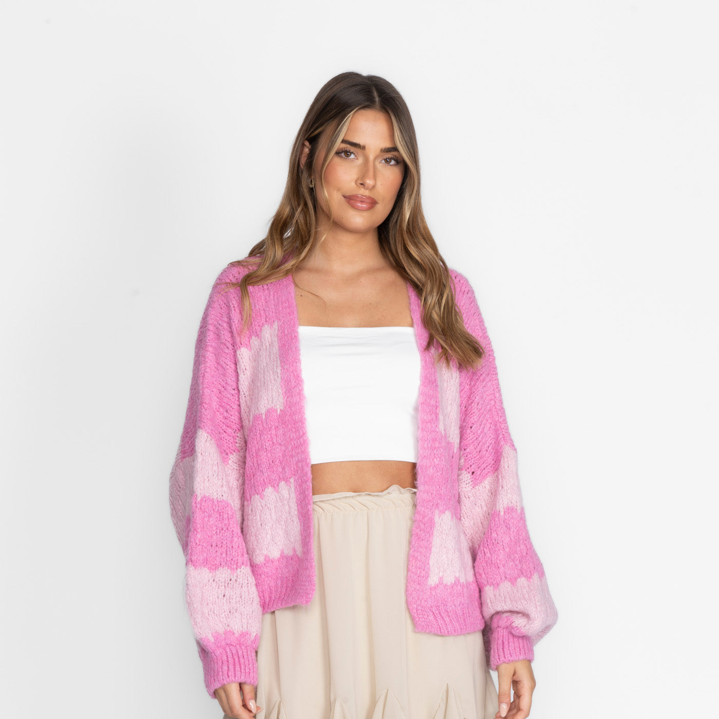 Cardigan oversize à rayures larges