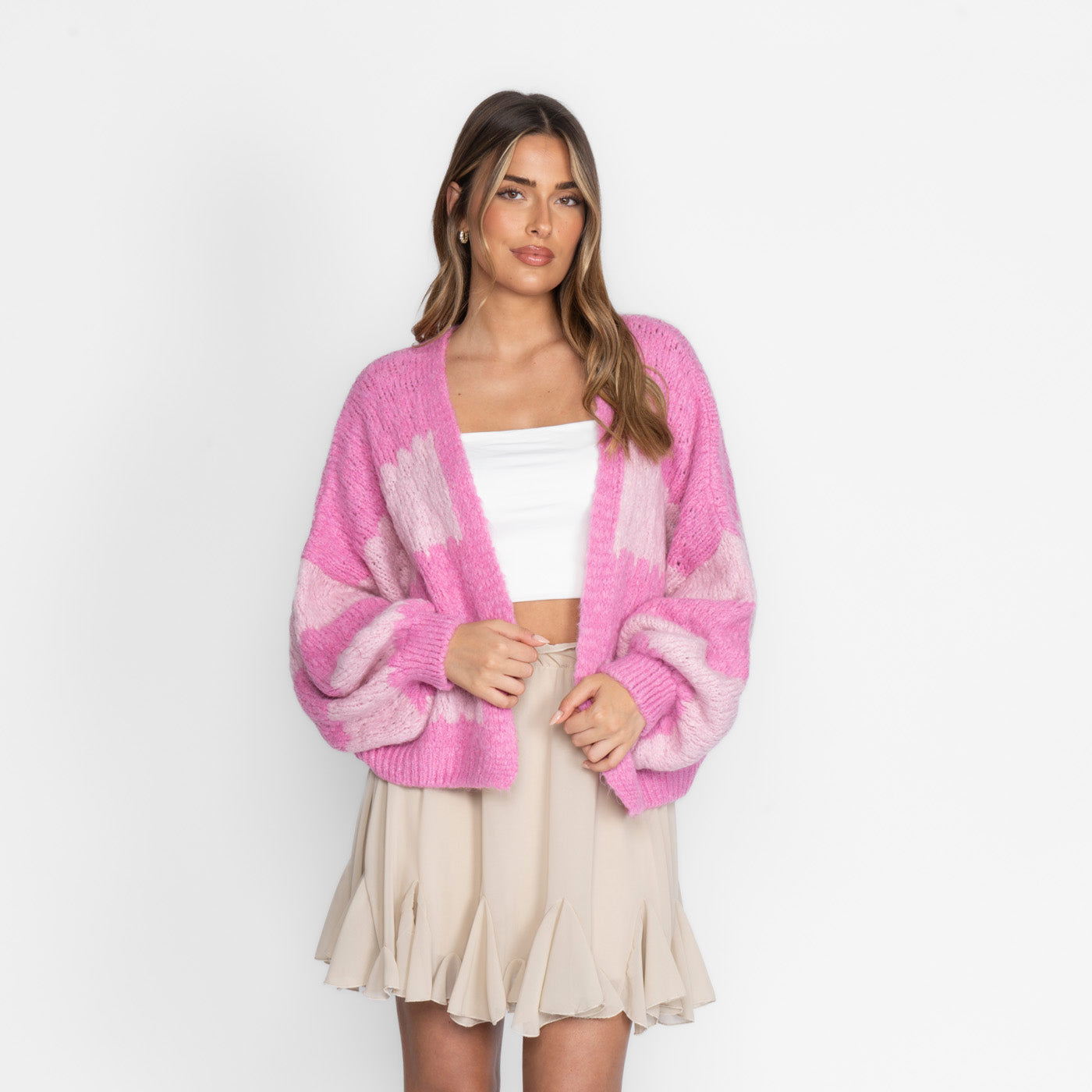 Cardigan oversize à rayures larges