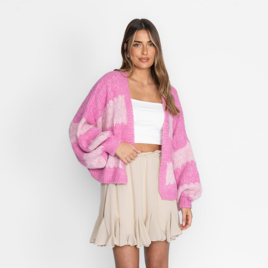 Cardigan oversize à rayures larges