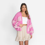 Cardigan oversize à rayures larges