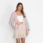 Cardigan oversize à rayures larges