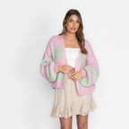 Cardigan oversize à rayures larges