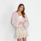 Cardigan oversize à rayures larges