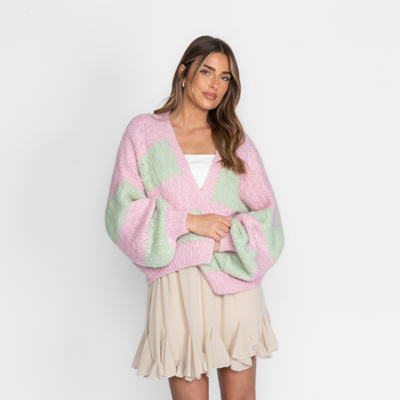 Cardigan oversize à rayures larges