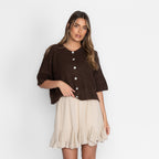 Cardigan en maille à manches courtes