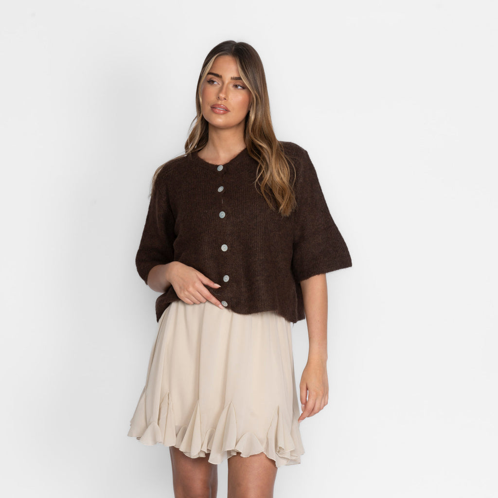 Cardigan en maille à manches courtes