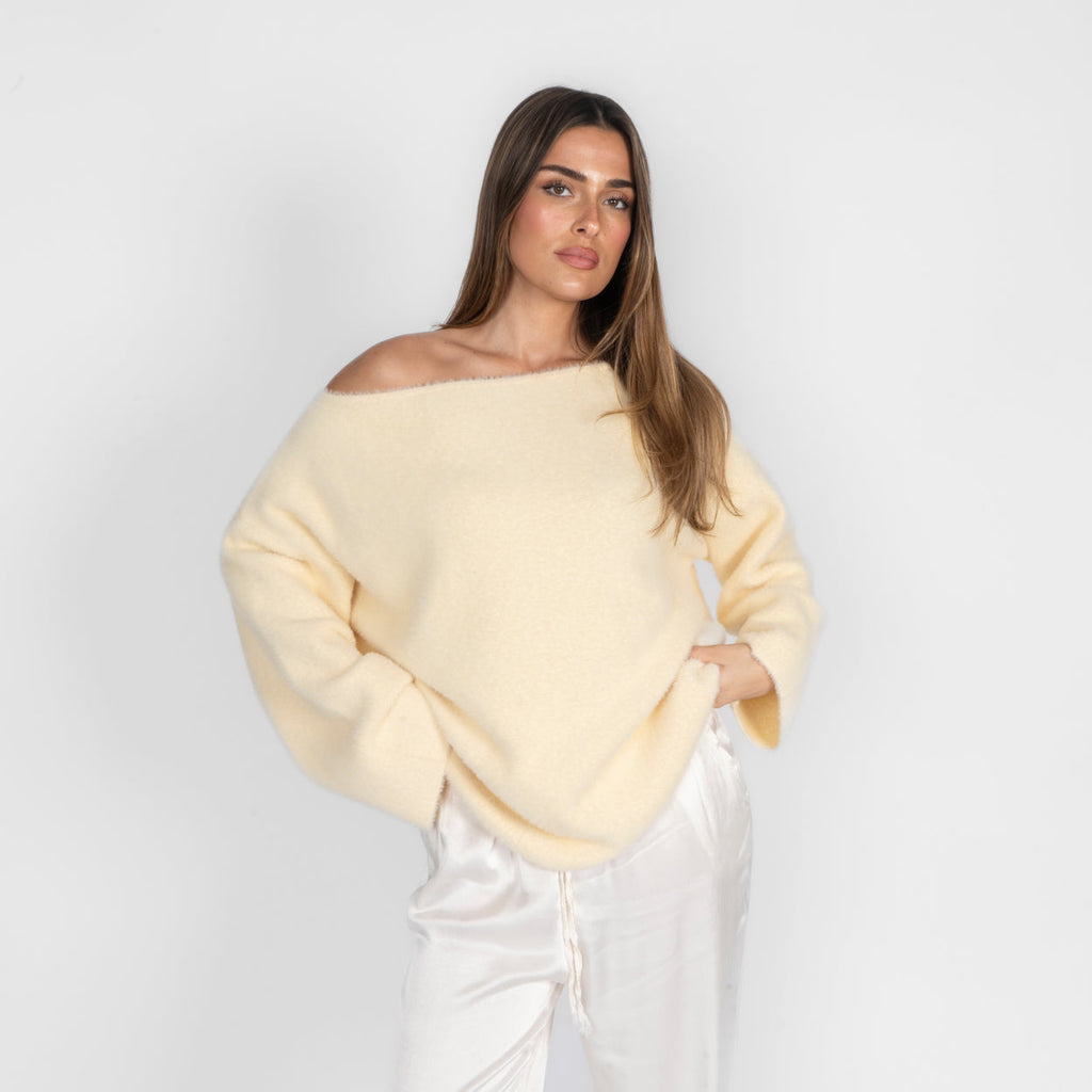 Pull ultra-doux à épaules dénudées pour tous les jours