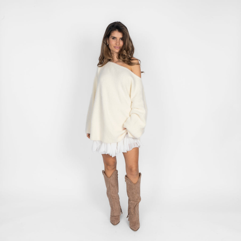 Pull ultra-doux à épaules dénudées pour tous les jours