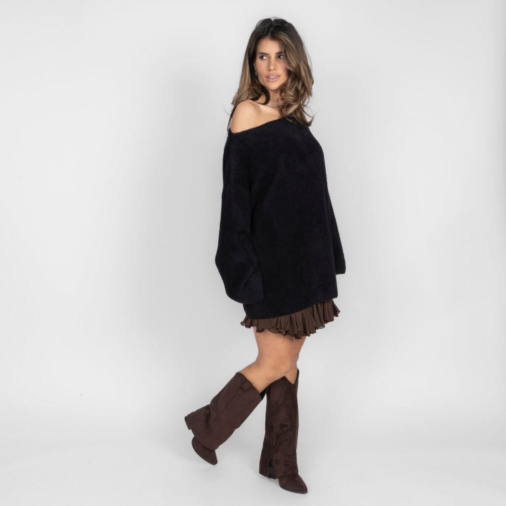 Pull ultra-doux à épaules dénudées pour tous les jours