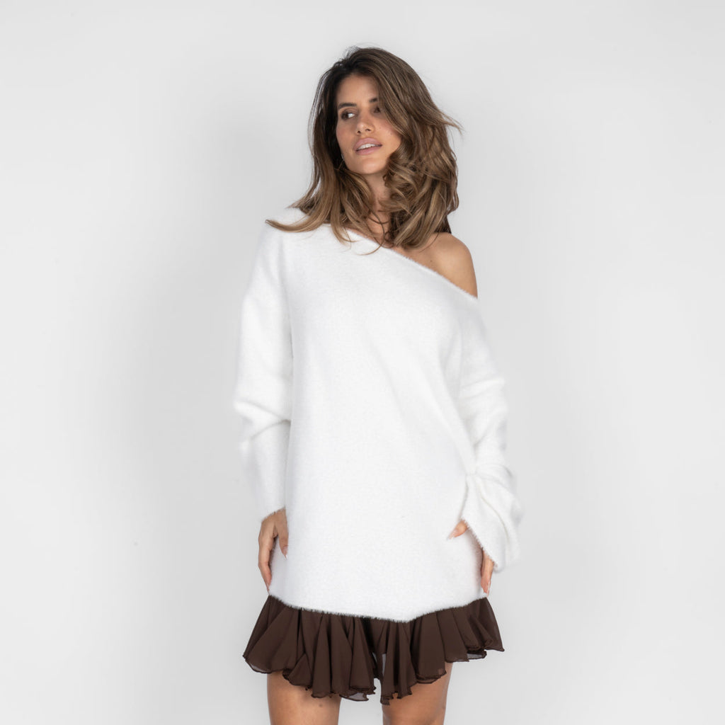 Pull ultra-doux à épaules dénudées pour tous les jours