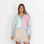 Cardigan oversize en velours pastel
