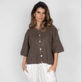 Cardigan en maille à manches courtes