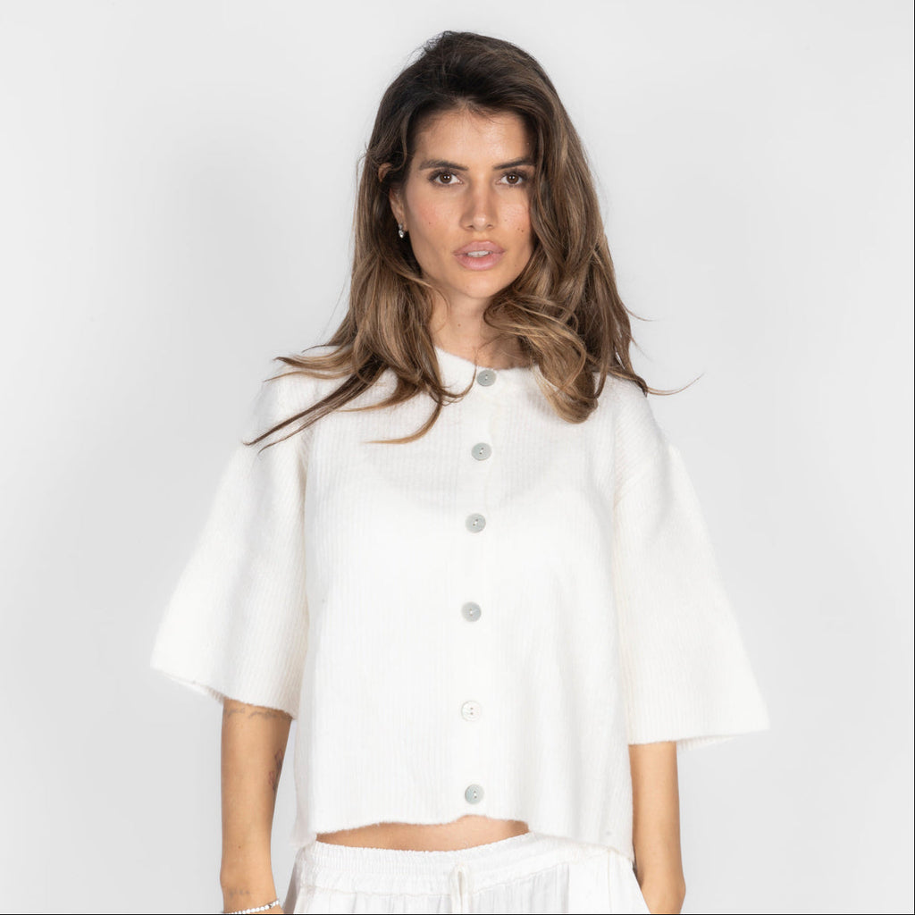 Cardigan en maille à manches courtes