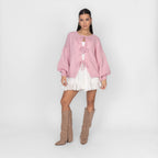 Cardigan oversize avec des nœuds
