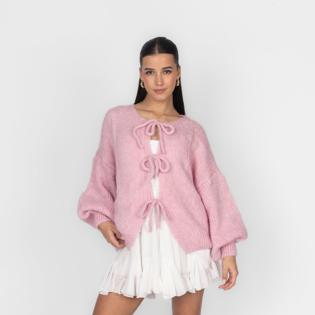 Cardigan oversize avec des nœuds