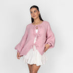 Cardigan oversize avec des nœuds