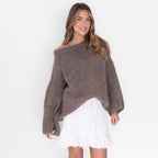 Pull à épaules dénudées ultra-doux en maille