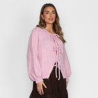 Cardigan oversize avec des nœuds
