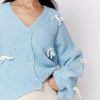 Cardigan oversize à petits nœuds