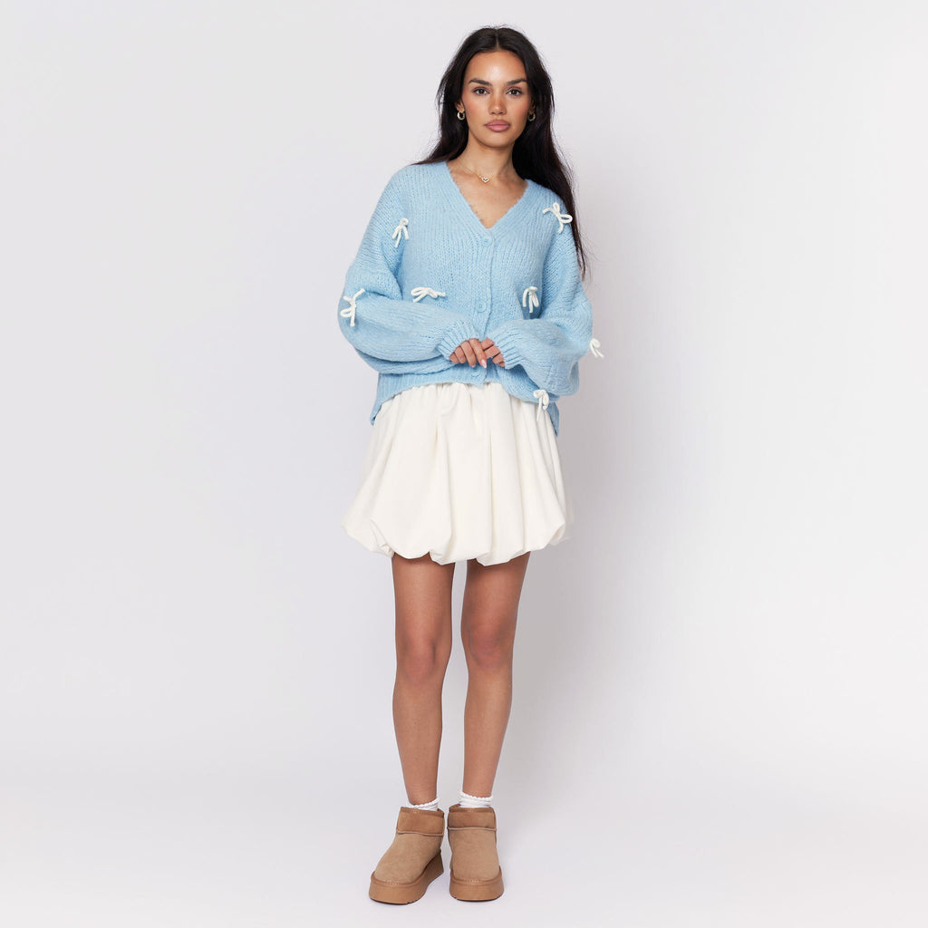 Cardigan oversize à petits nœuds