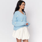 Cardigan oversize à petits nœuds