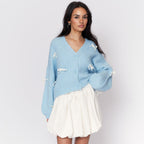 Cardigan oversize à petits nœuds