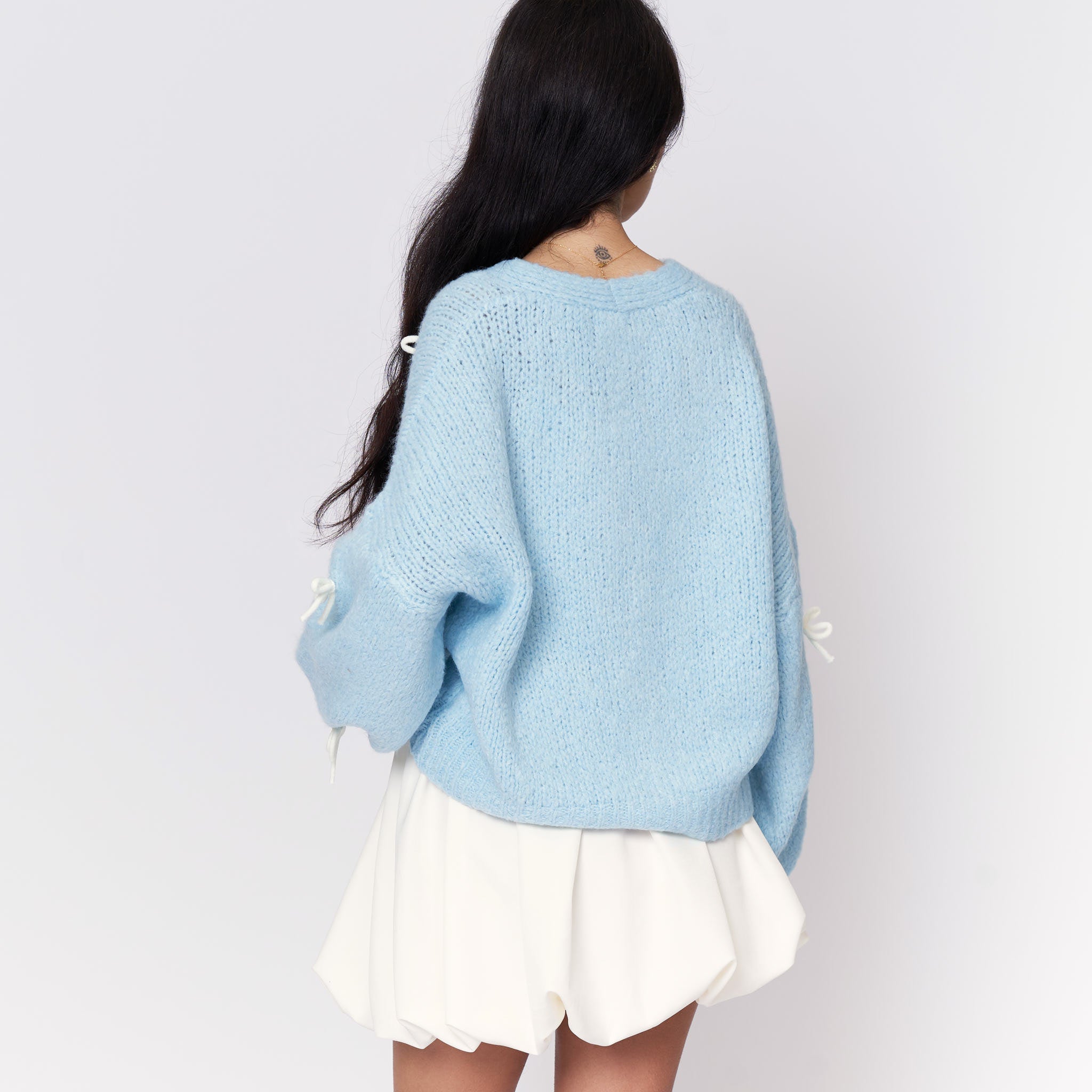 Cardigan oversize à petits nœuds