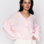 Cardigan oversize à petits nœuds