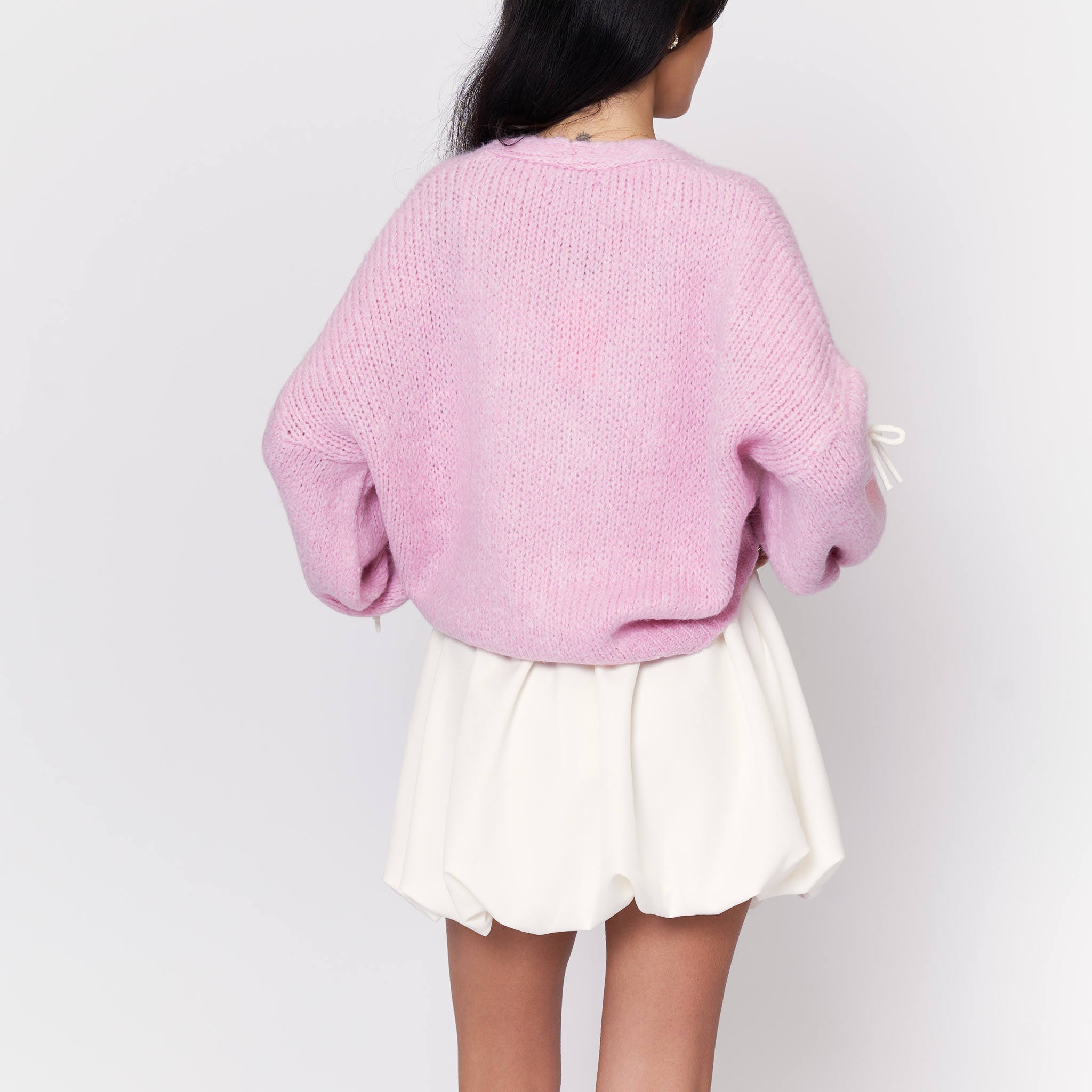 Cardigan oversize à petits nœuds