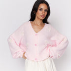 Cardigan oversize à petits nœuds