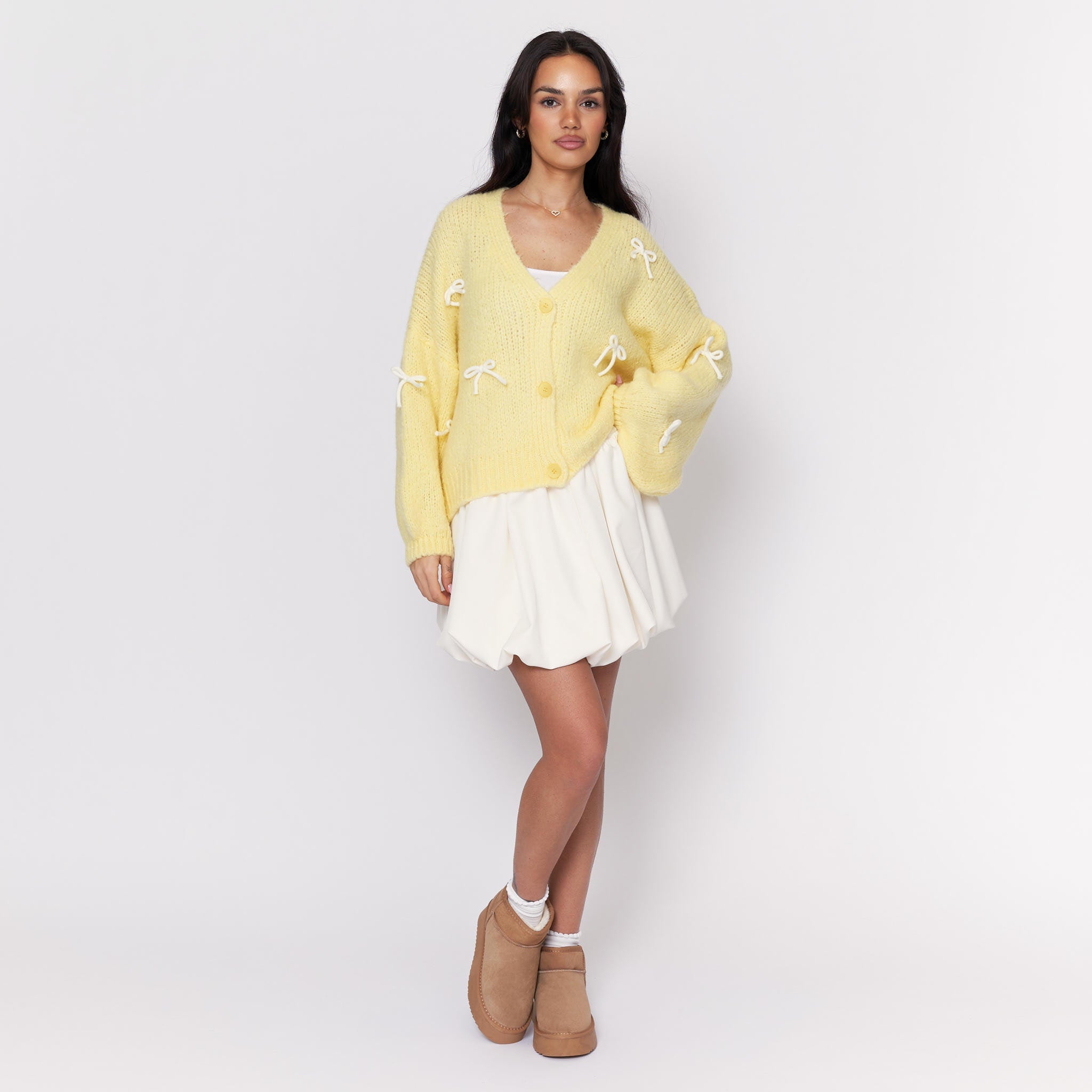 Cardigan oversize à petits nœuds