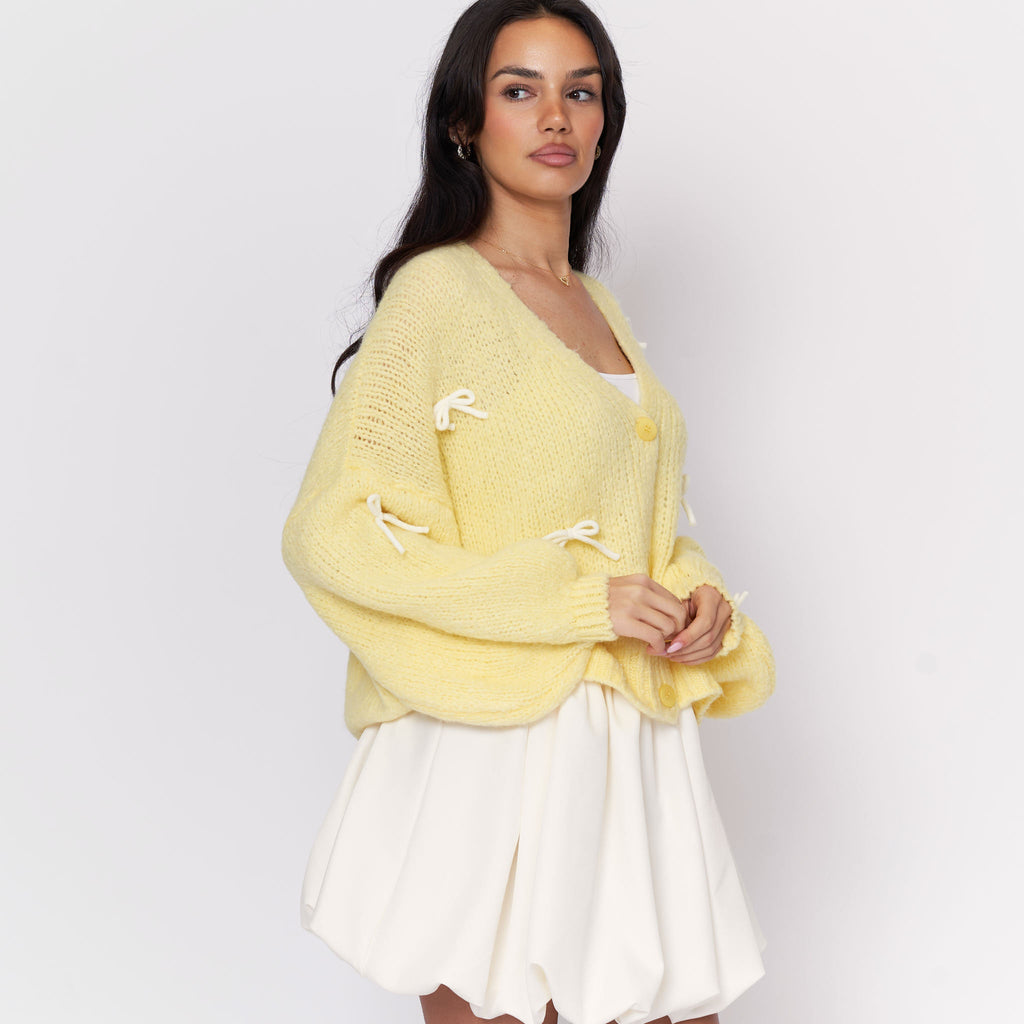 Cardigan oversize à petits nœuds