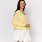 Cardigan oversize à petits nœuds