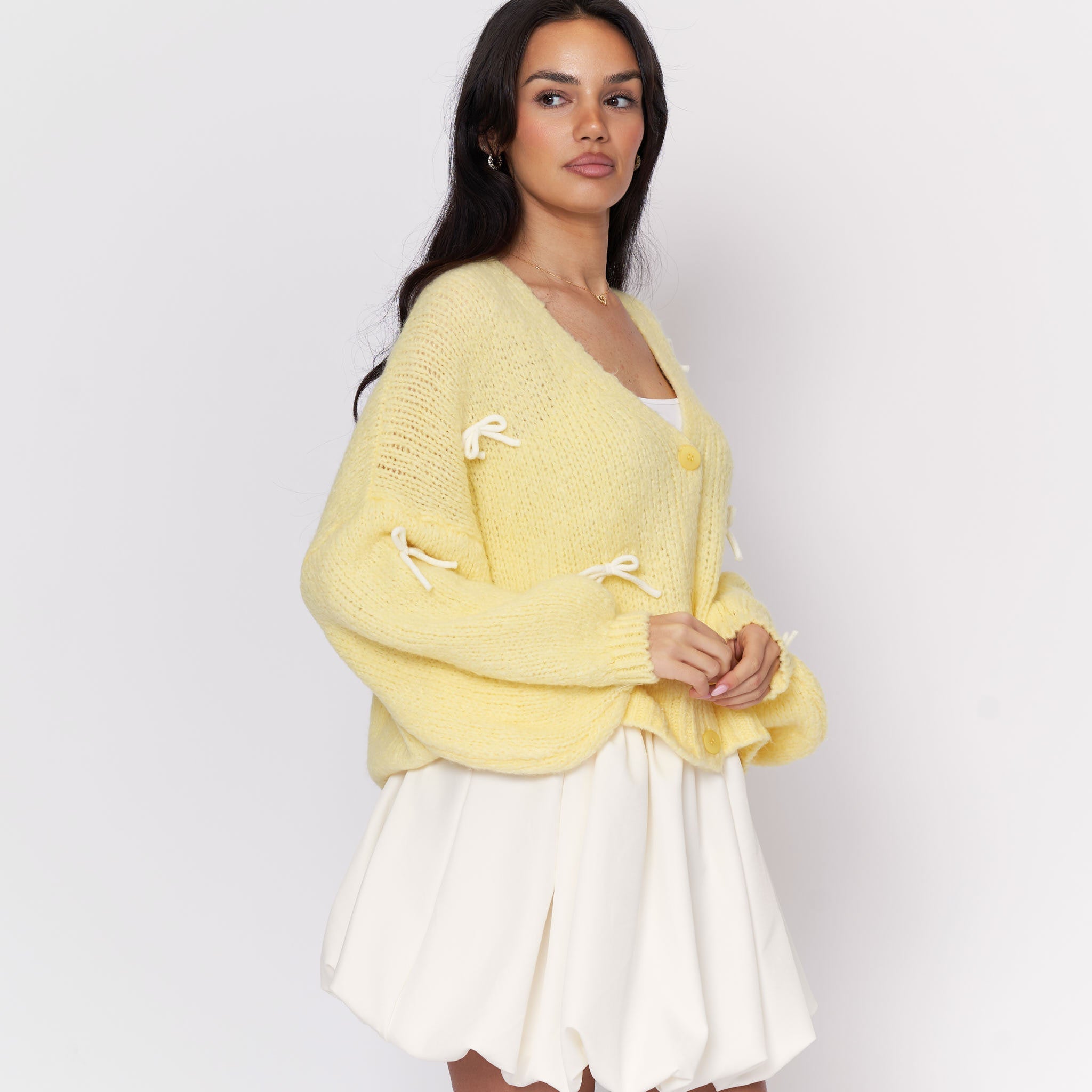 Cardigan oversize à petits nœuds