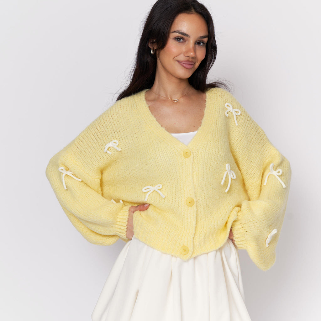 Cardigan oversize à petits nœuds