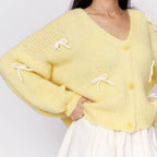 Cardigan oversize à petits nœuds