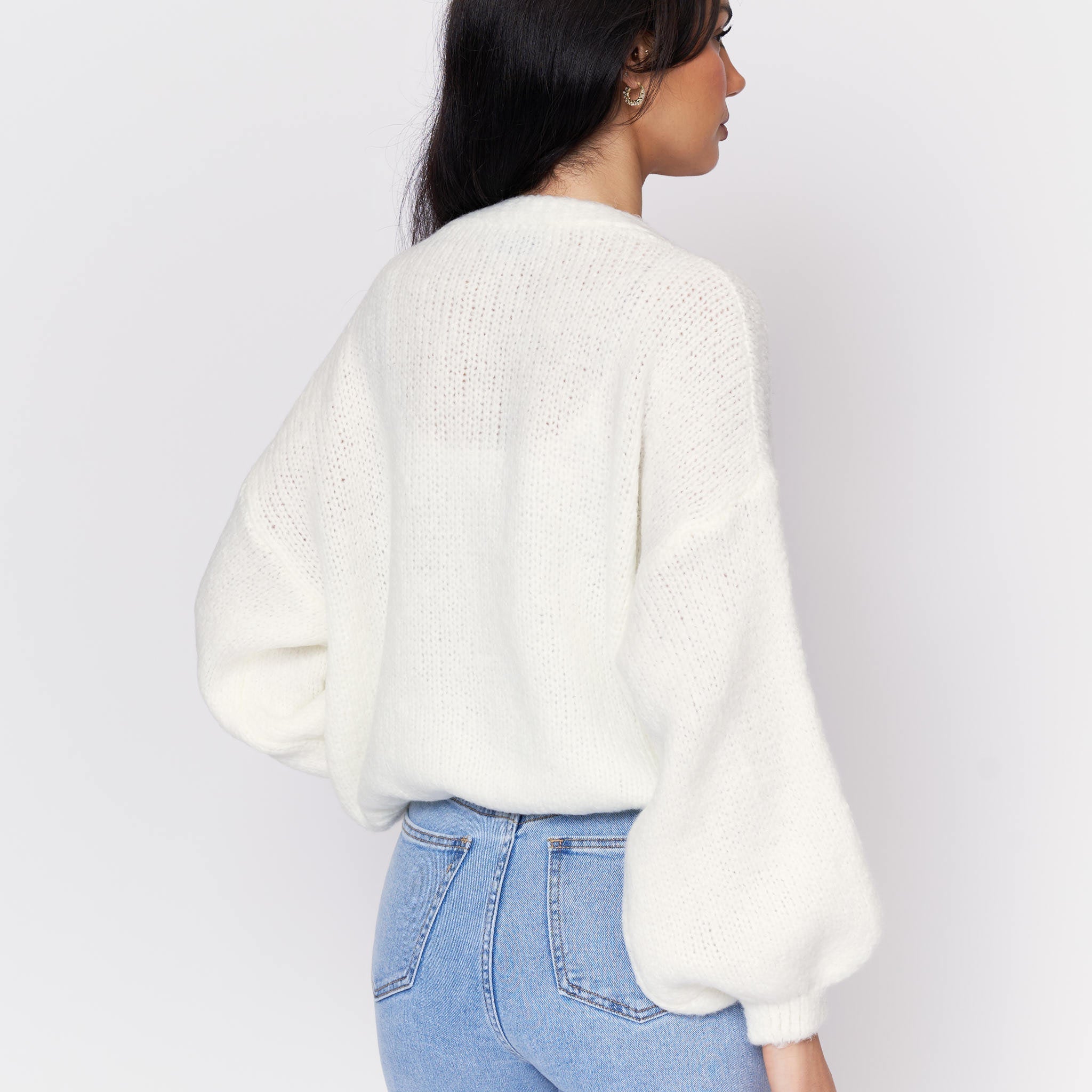 Cardigan court oversize à col en V CozyGlam