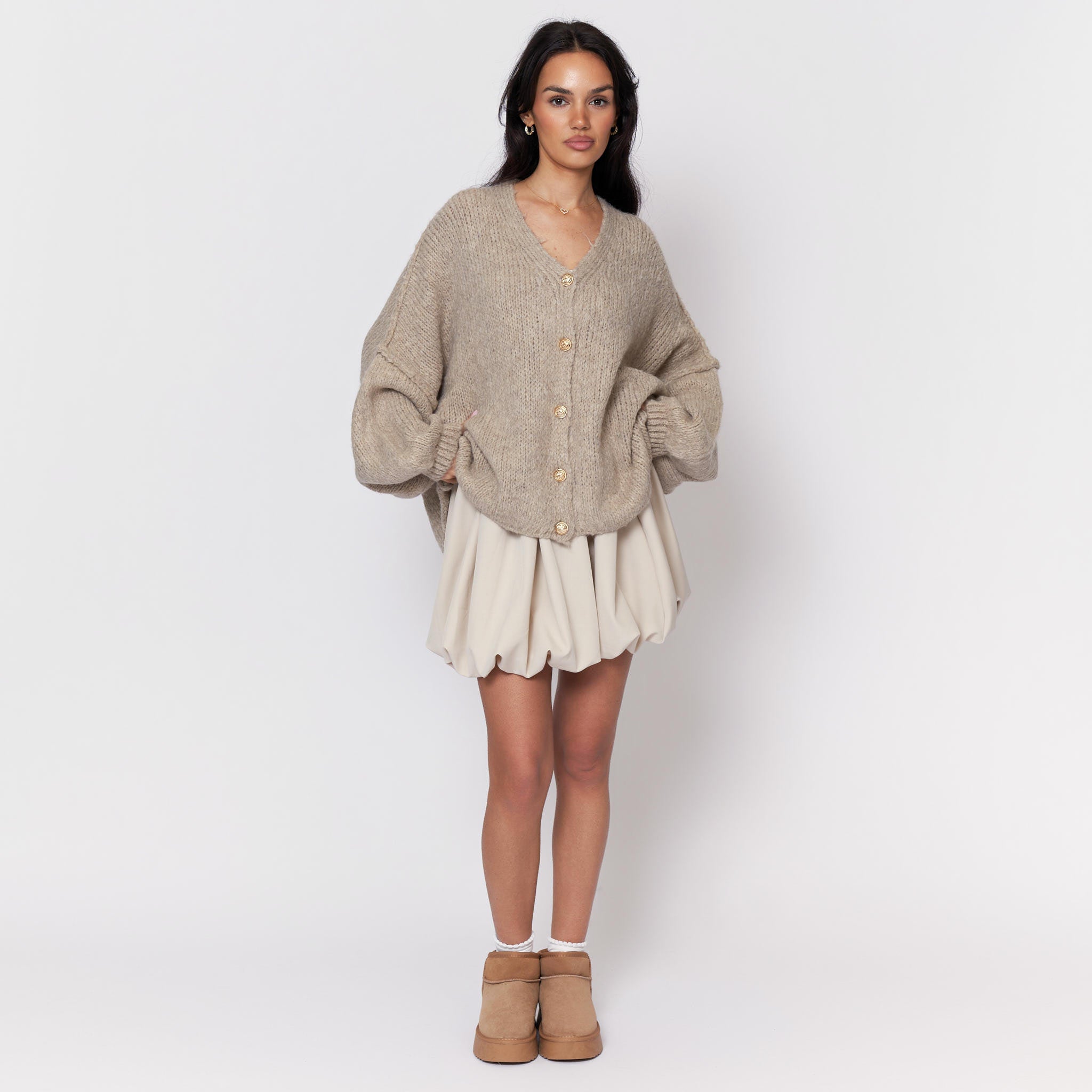 Cardigan oversize à col en V CozyGlam