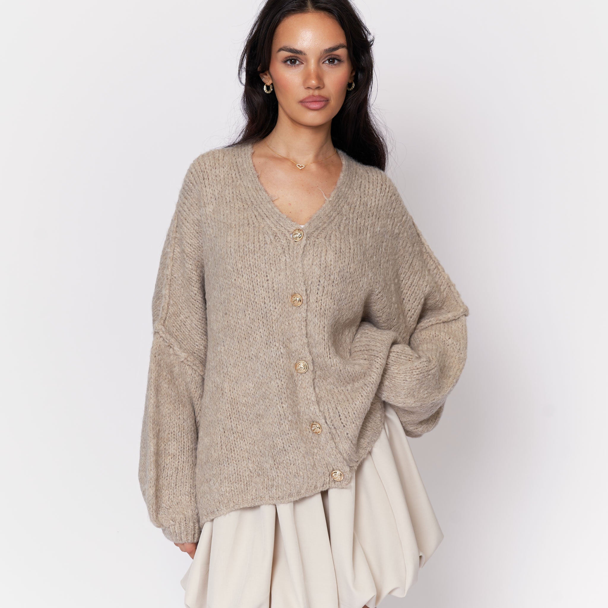 Cardigan oversize à col en V CozyGlam