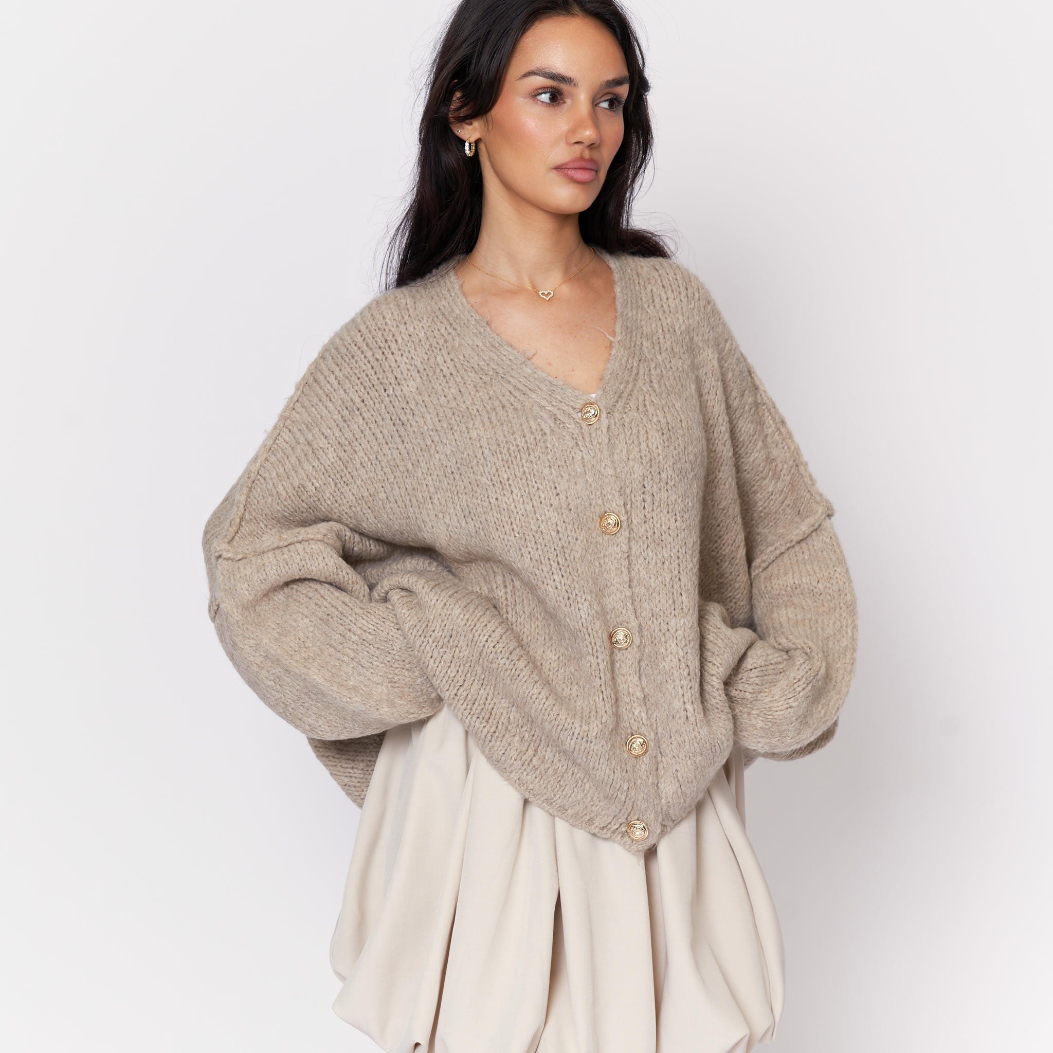 Cardigan oversize à col en V CozyGlam