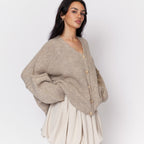 Cardigan oversize à col en V CozyGlam