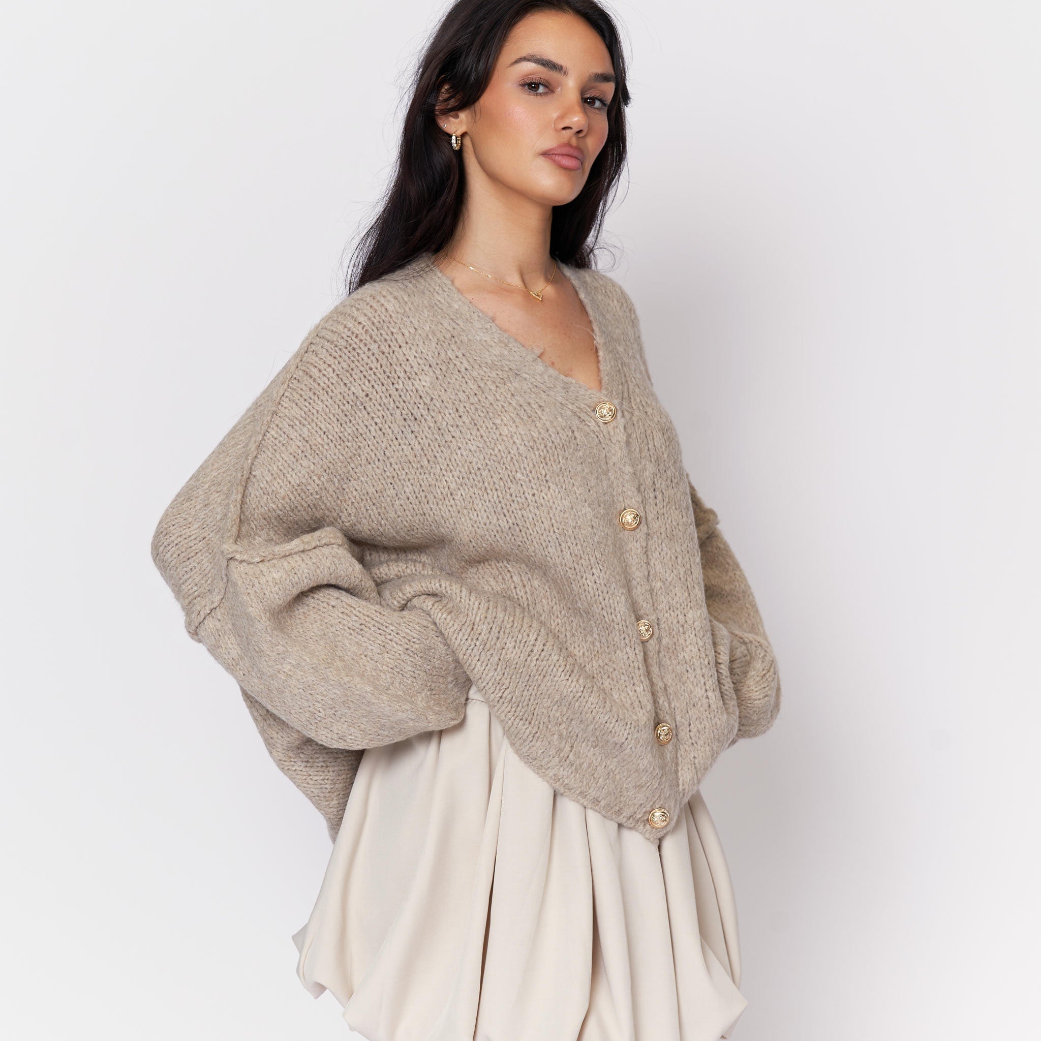 Cardigan oversize à col en V CozyGlam