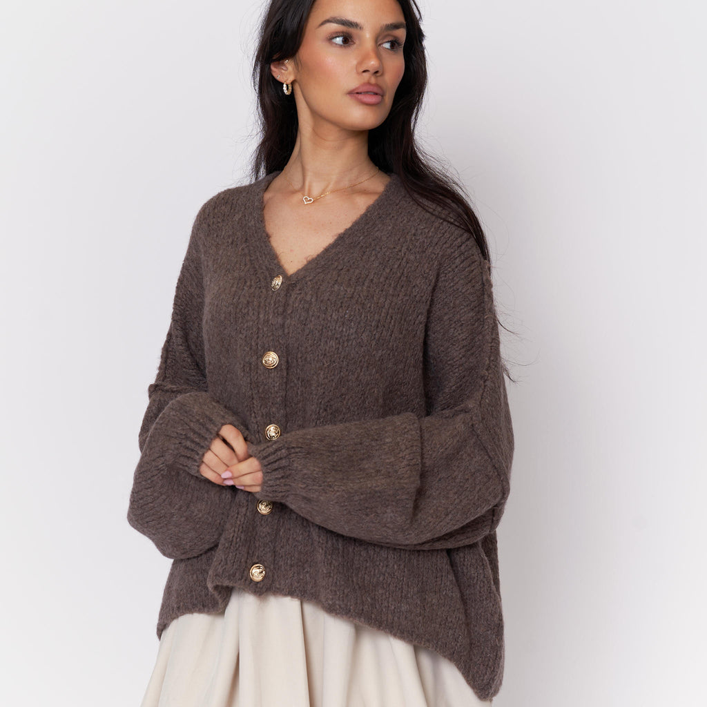 Cardigan oversize à col en V CozyGlam