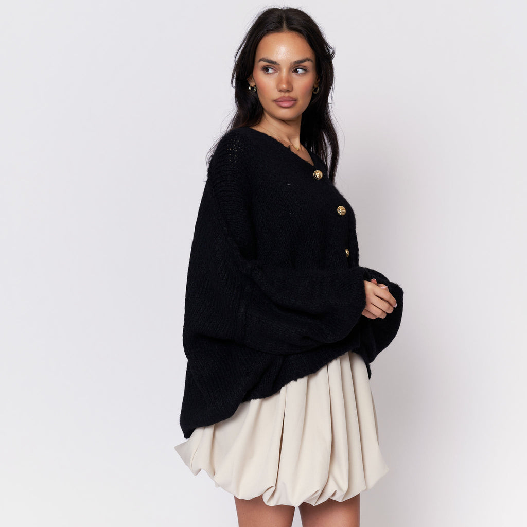 Cardigan oversize à col en V CozyGlam