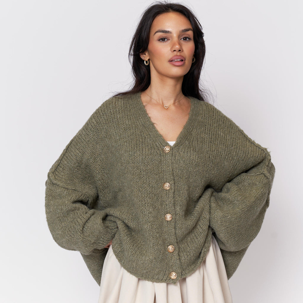 Cardigan oversize à col en V CozyGlam