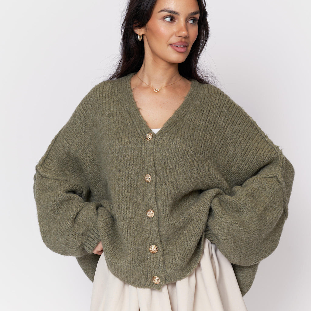 Cardigan oversize à col en V CozyGlam