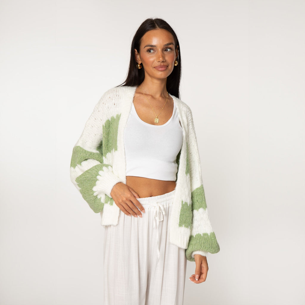 Cardigan oversize à rayures larges