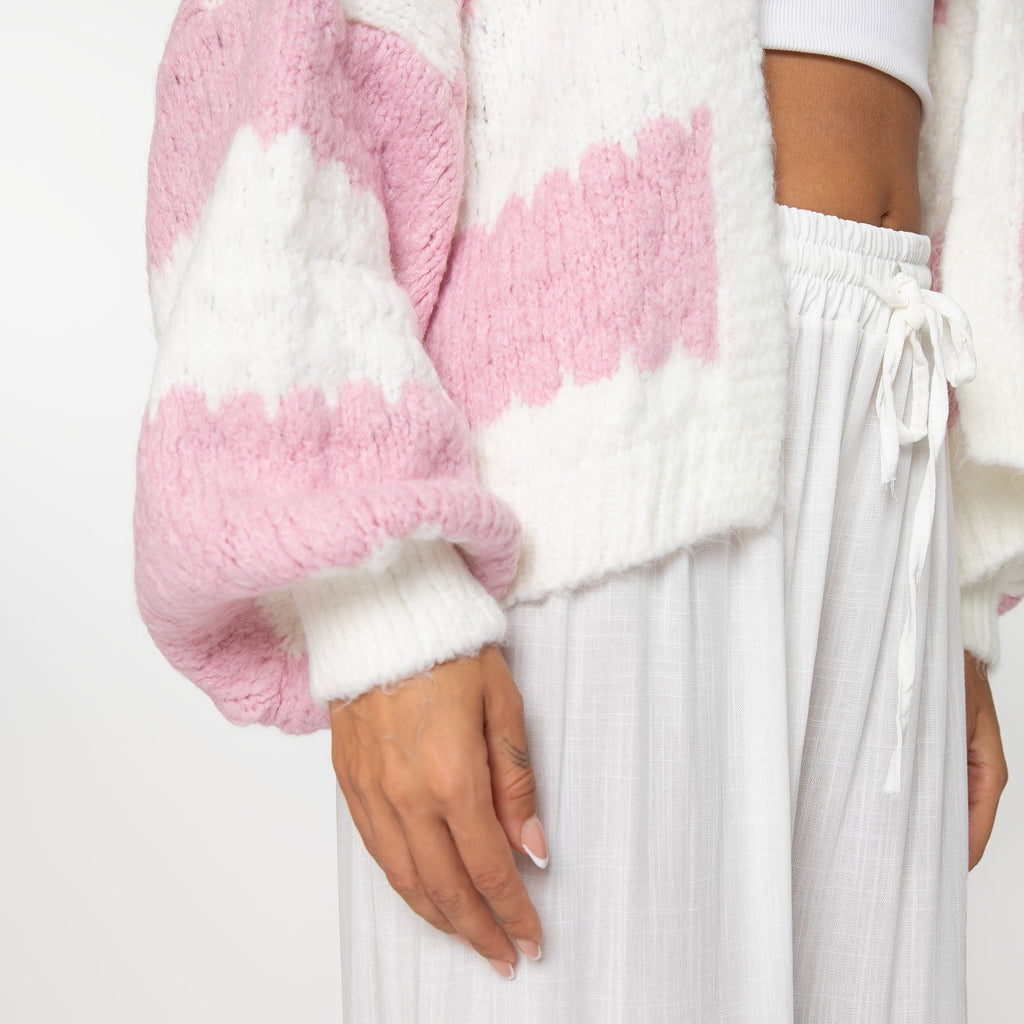 Cardigan oversize à rayures larges